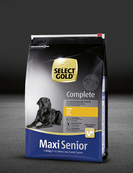 select gold complete maxi senior huhn beutel trocken 530x890px