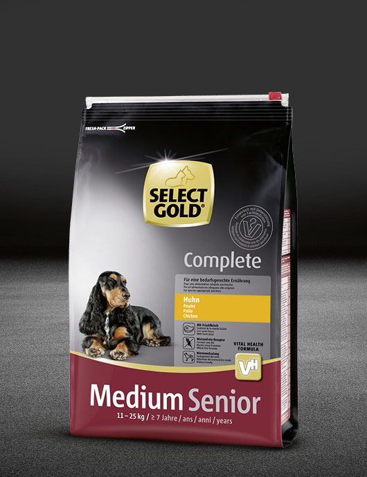 select gold complete medium senior huhn beutel trocken 530x890px