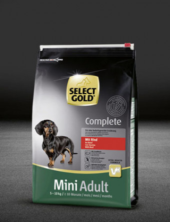 select gold complete mini adult mit rind beutel trocken 320x417px