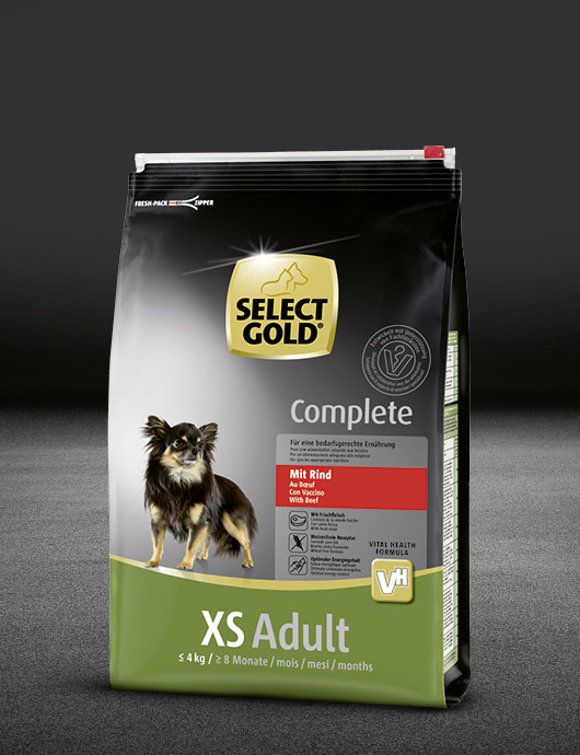 select gold complete xs adult mit rind beutel trocken 530x890px