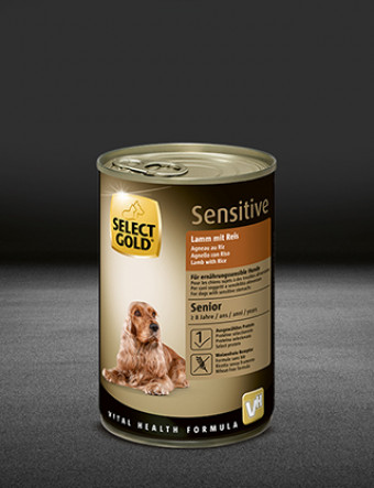 select gold sensitive senior lamm mit reis dose nass 320x417px