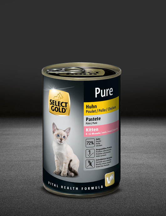 select gold pure kitten huhn dose nass 530x890px